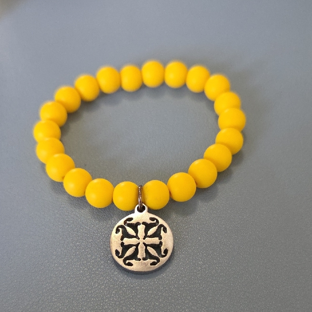 Rustic Cuff Yellow Bracelet Set - Picture 2 of 6
